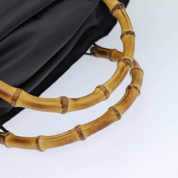 GUCCI Bamboo Hand Bag Nylon Gray 002 2854 0412 5 - Picture 7 of 12
